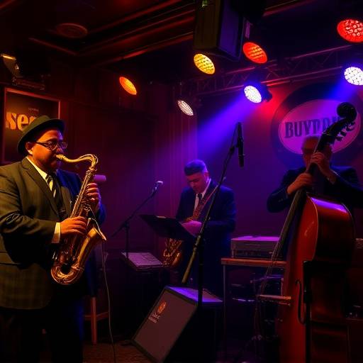 A jazz band performing live in a New Orleans club.