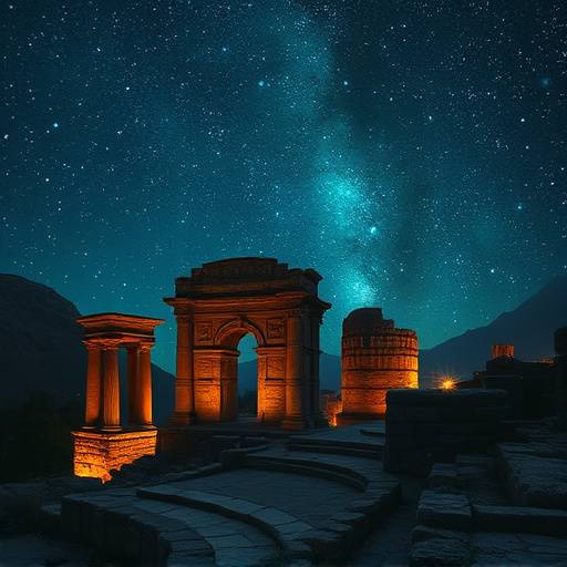 Cover image for Historical Perspectives, depicting ancient ruins under a starry sky.