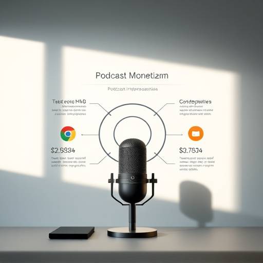 Graphic showing different ways to monetize a podcast, like ads, sponsorships, and subscriptions
